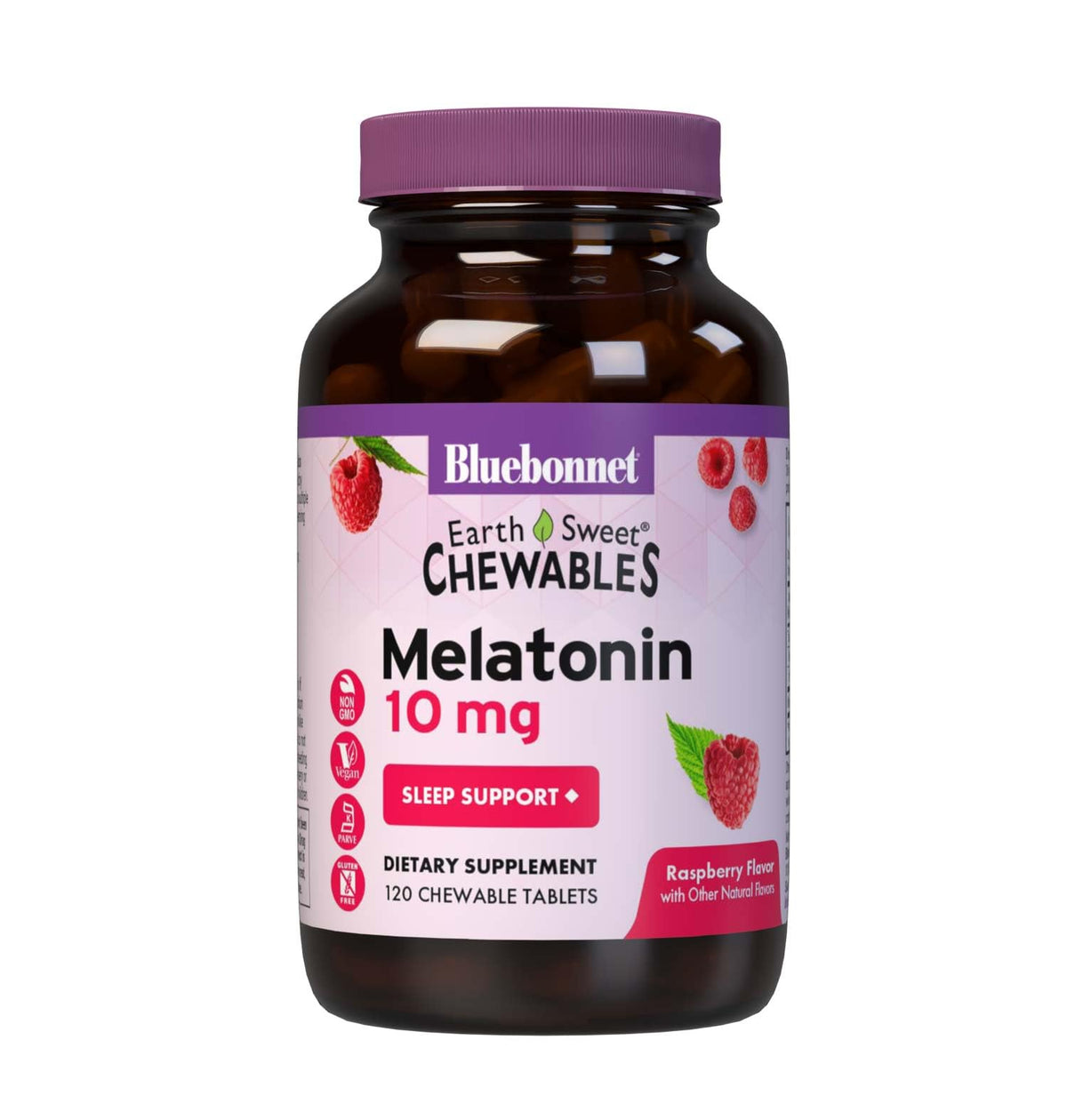 BlueBonnet EarthSweet Melatonin 10 mg chewables bottle with packaging