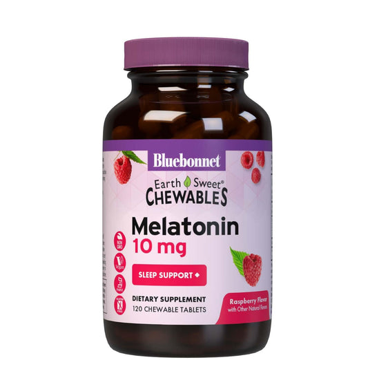BlueBonnet EarthSweet Melatonin 10 mg chewables bottle with packaging