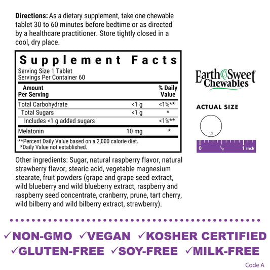 Raspberry-flavored melatonin chewables close-up