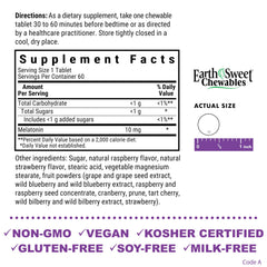 Raspberry-flavored melatonin chewables close-up