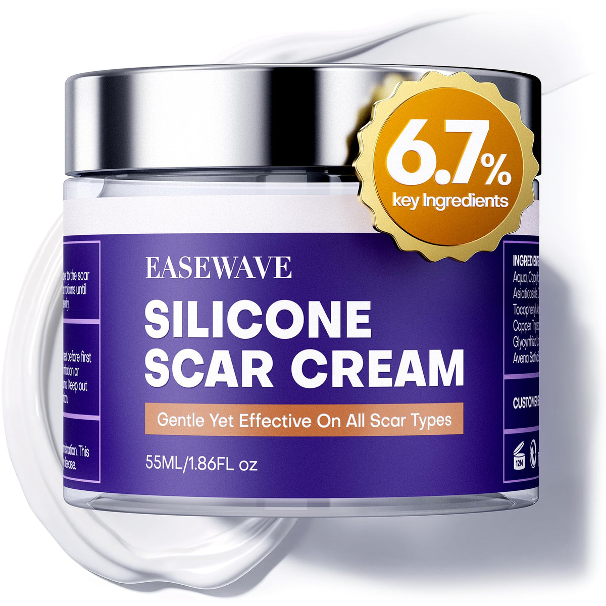 EaseWave scar cream bottle on a clean surface for easy at-home scar care