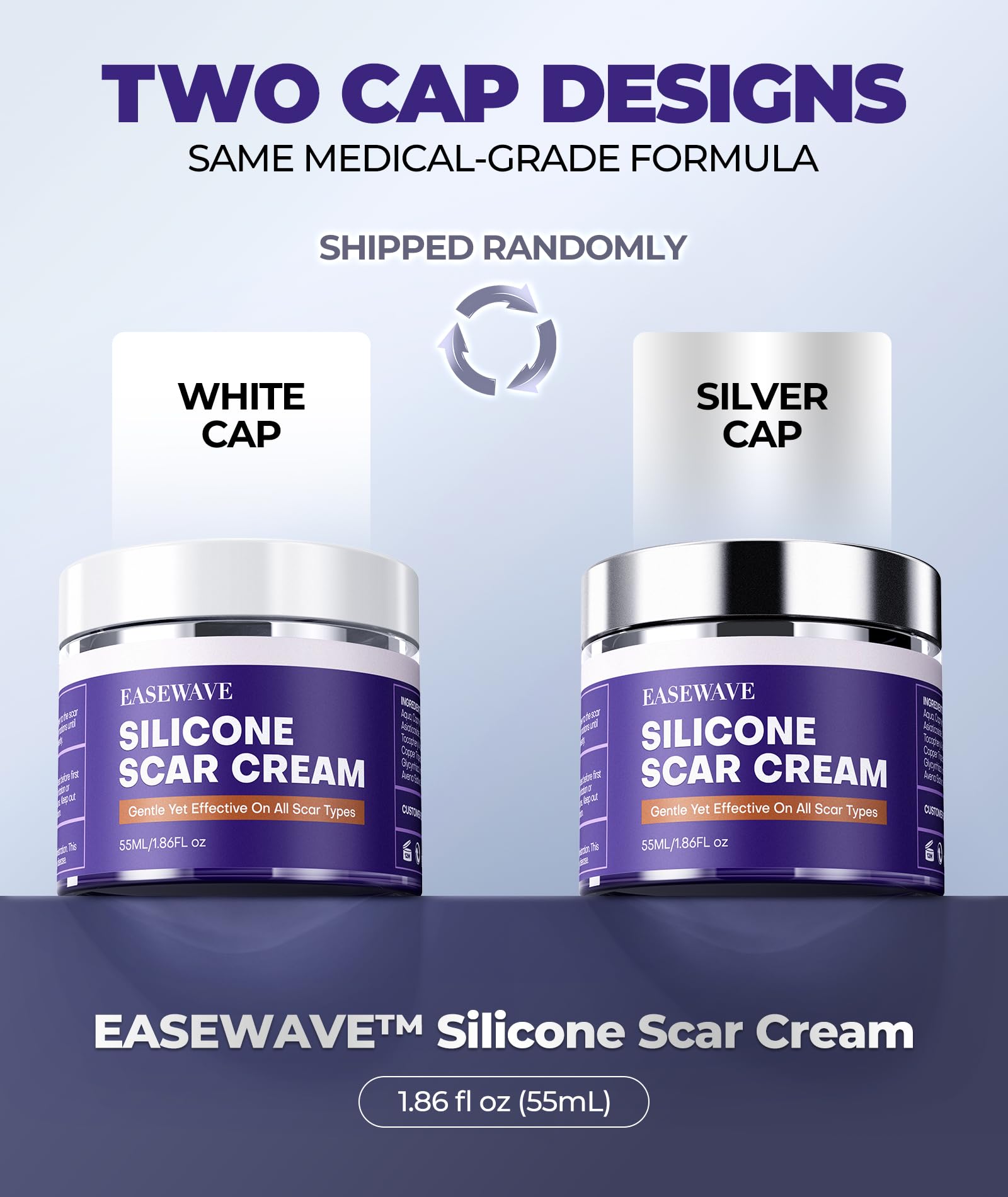 EaseWave scar cream fragrance-free label emphasizes safety for sensitive skin