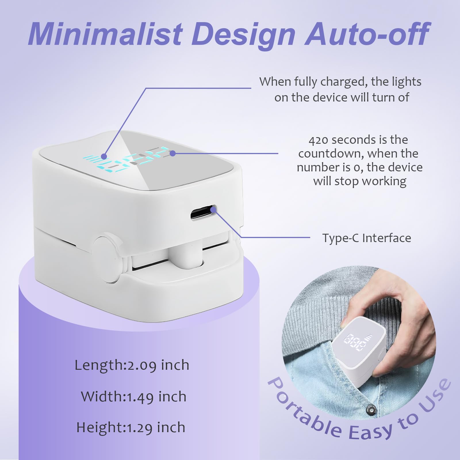 The easheal nail fungus laser device usage step 1 image shows quick setup.