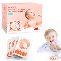 EASICUTI 40Pcs baby finger toothbrush and dry wipes