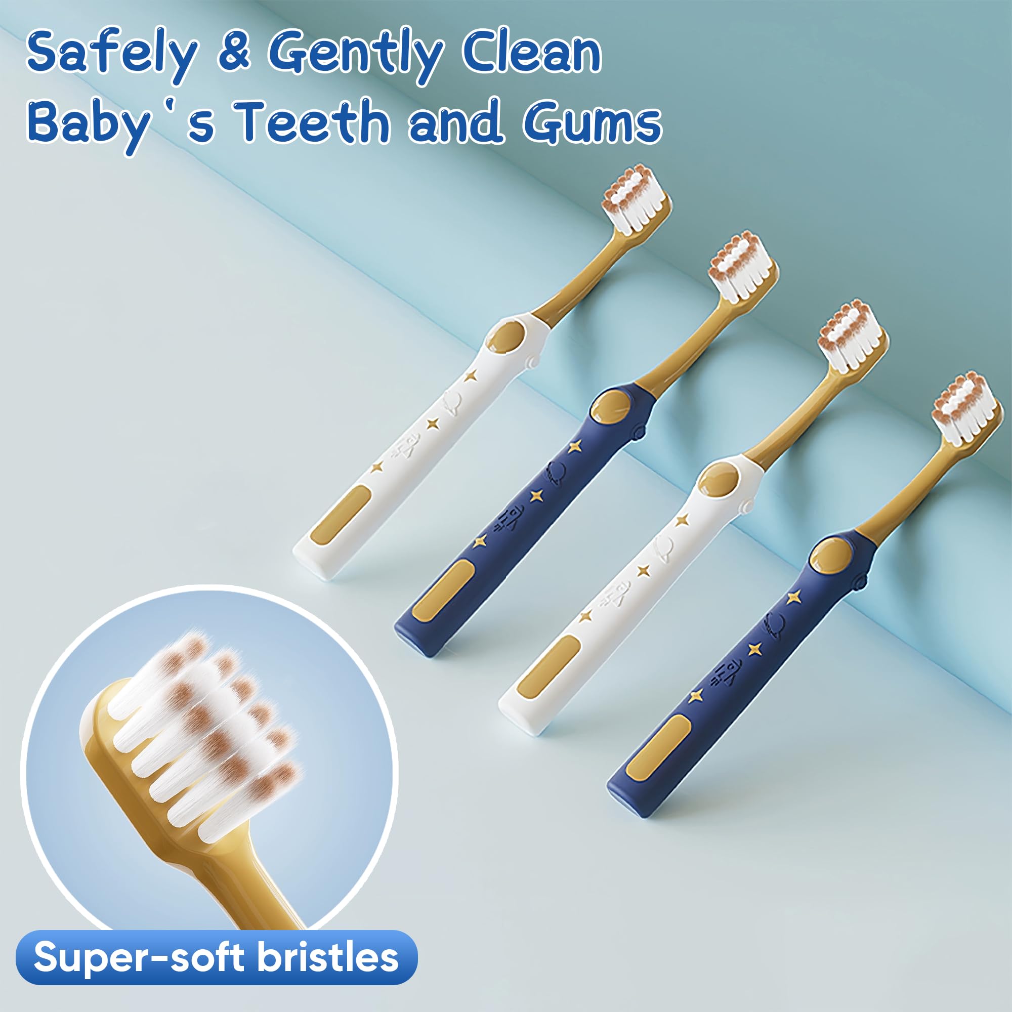 Kids brushing with the space-style toothbrush set (ages 2-12).