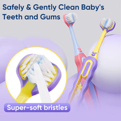 Back tongue scraper on the toothbrush for tongue cleaning