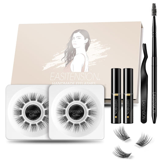 EASITENSION DIY eyelash extension 12mm clusters for customizable 3D volume.