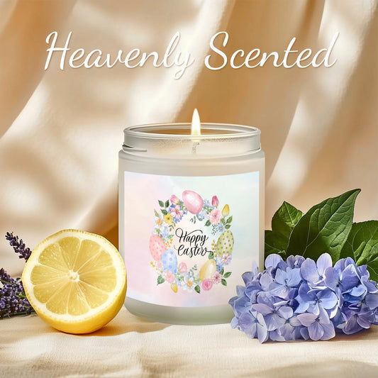 Close-up of creamy vanilla fragrance notes in a spring candle