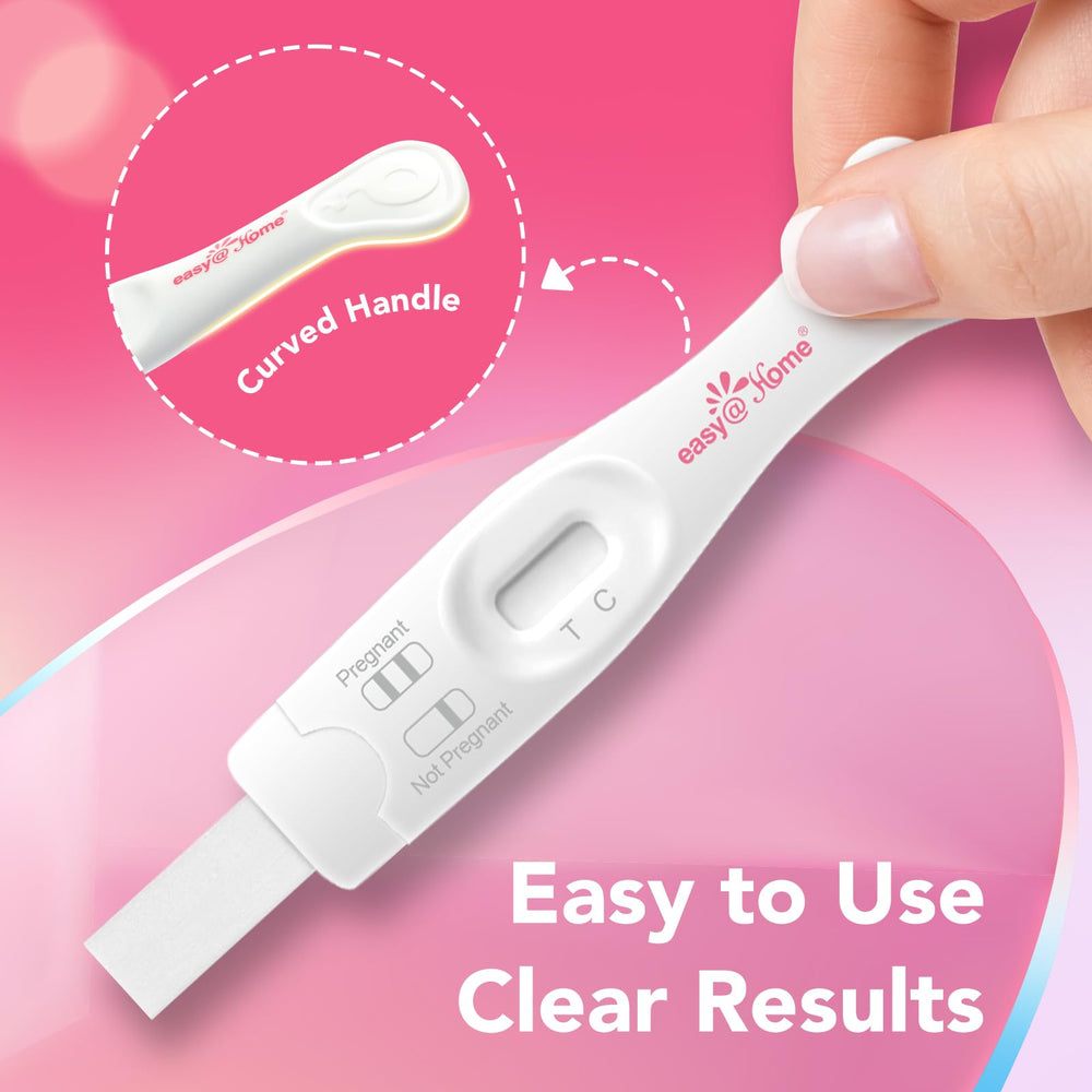 Five Easy@Home pregnancy test sticks displayed for sale