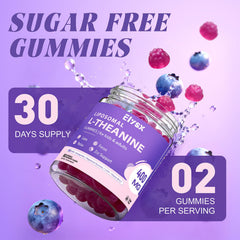 Easy to chew blueberry-flavored L-Theanine gummies