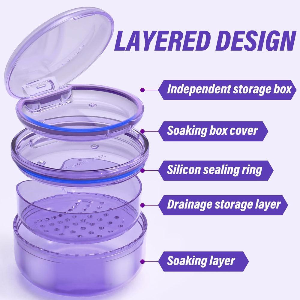 Dishwasher-safe, easy-to-clean denture container