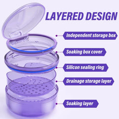 Dishwasher-safe, easy-to-clean denture container