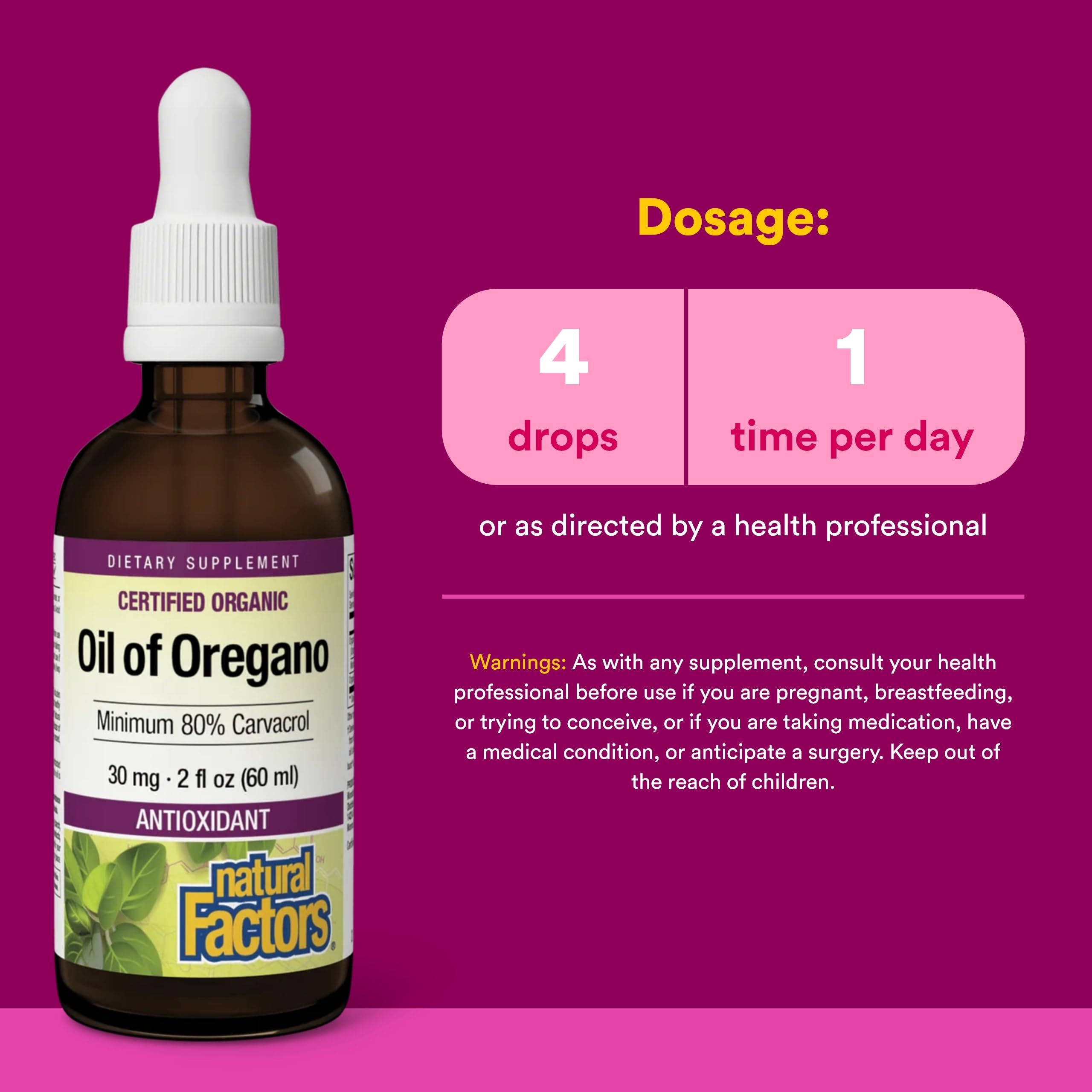 Dosing oregano oil drops directly into the mouth