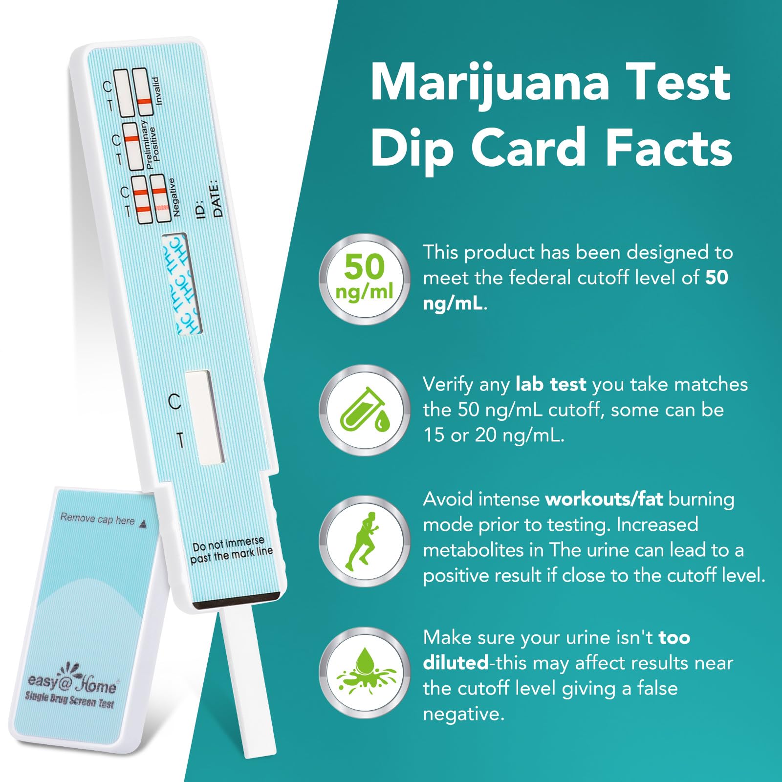 15-pack Easy@Home THC urine test kit contents displayed
