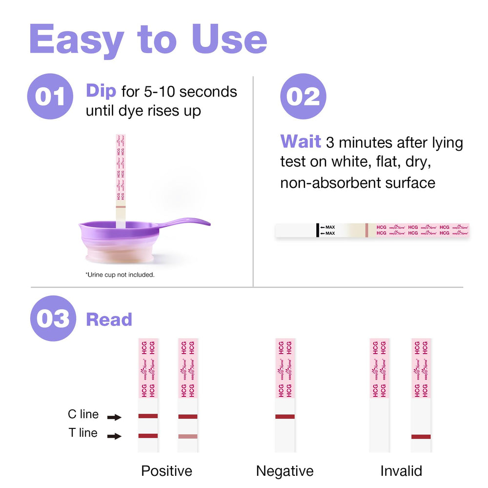 Close-up of a test strip from Easy@Home 50-pack EZW1-S:50