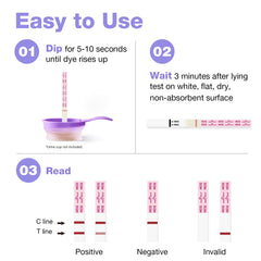 Close-up of a test strip from Easy@Home 50-pack EZW1-S:50