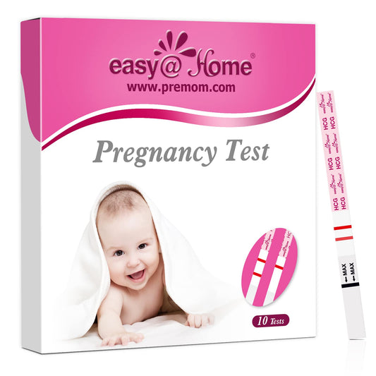 Hero image showing Easy@Home 10-pack pregnancy test strips kit