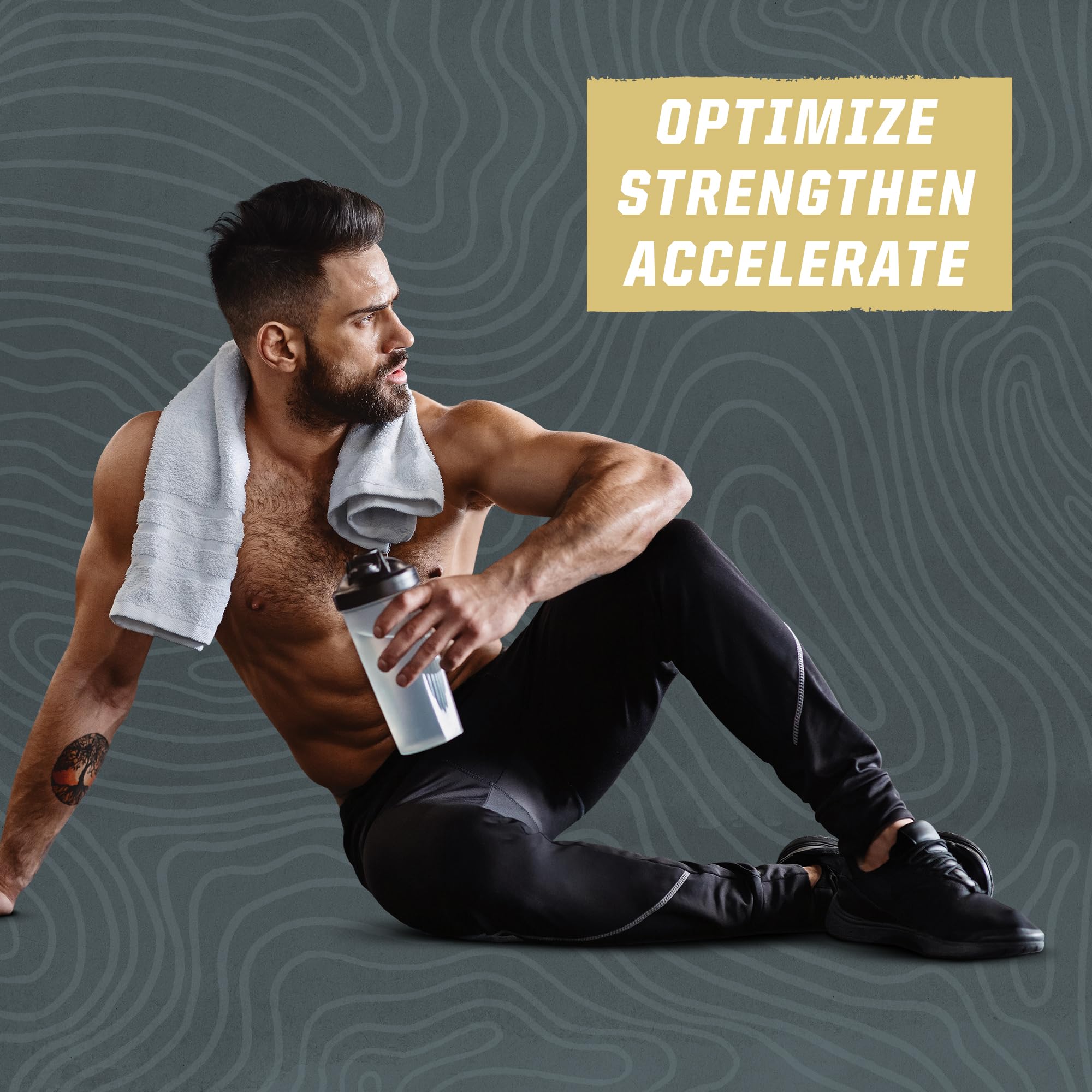 Glutamine powder stirred into a beverage