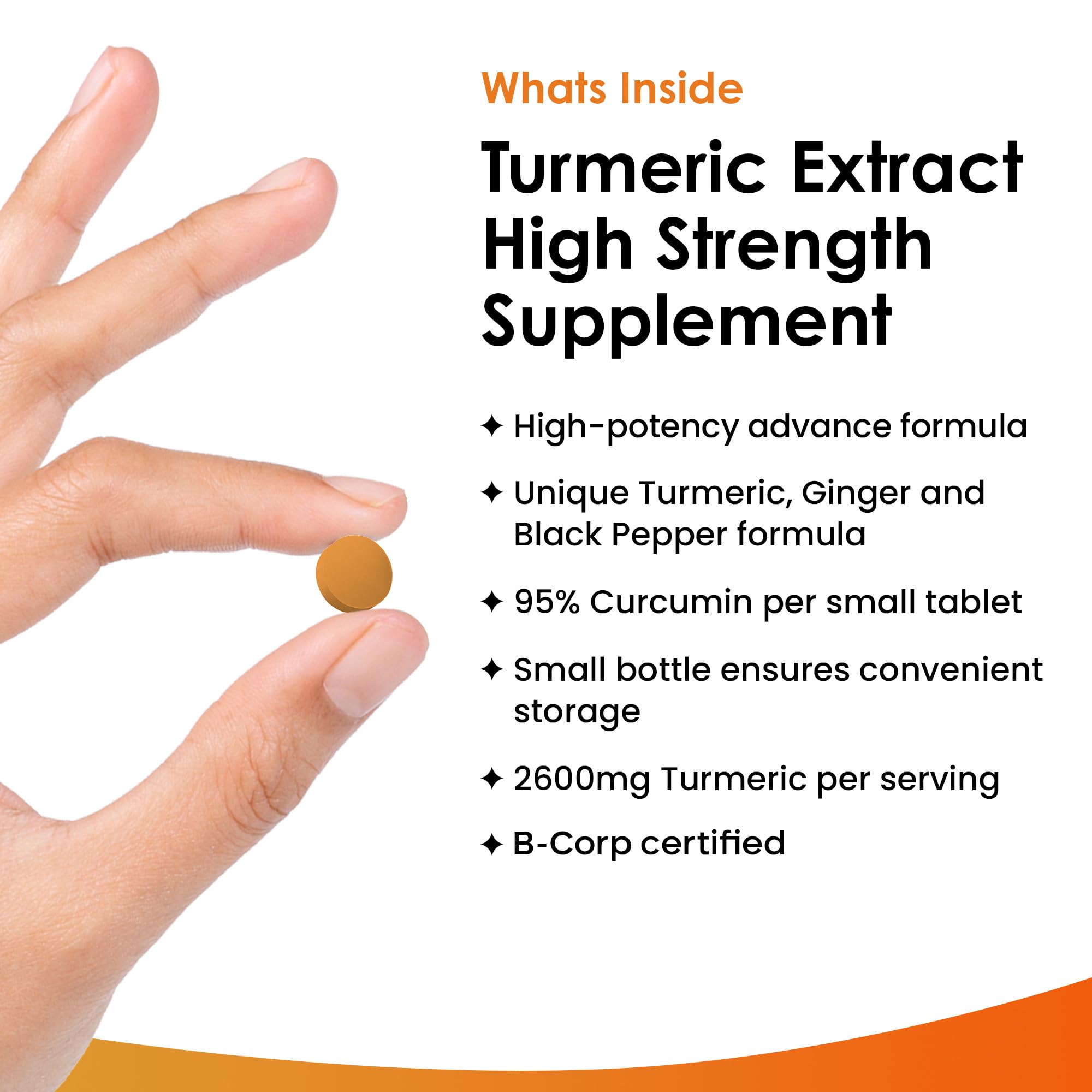 Small easy-to-swallow turmeric tablets