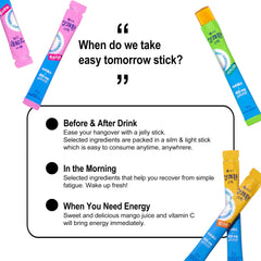 Jelly sticks being used before or after a drink