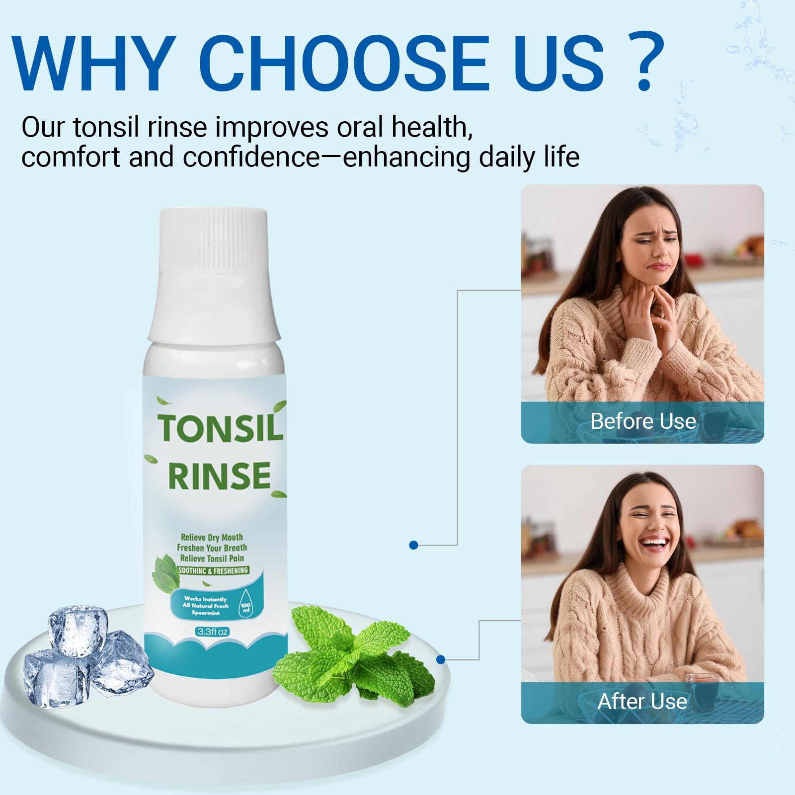 Cap showing easy dosage for gargling