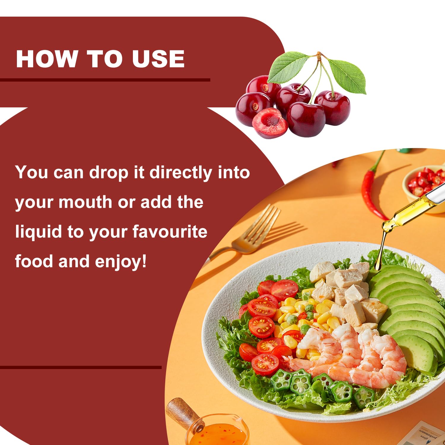 Serving suggestion showing easy use of Cherry Force