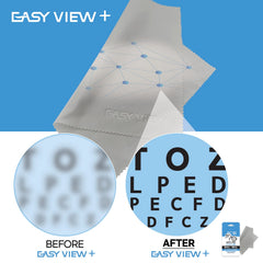 EASY VIEW+ packaging and reusable microfiber cloth