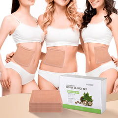 Easy application of castor oil pack with self-adhesive wrap