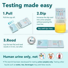 Dip test into urine to perform a five-panel screening