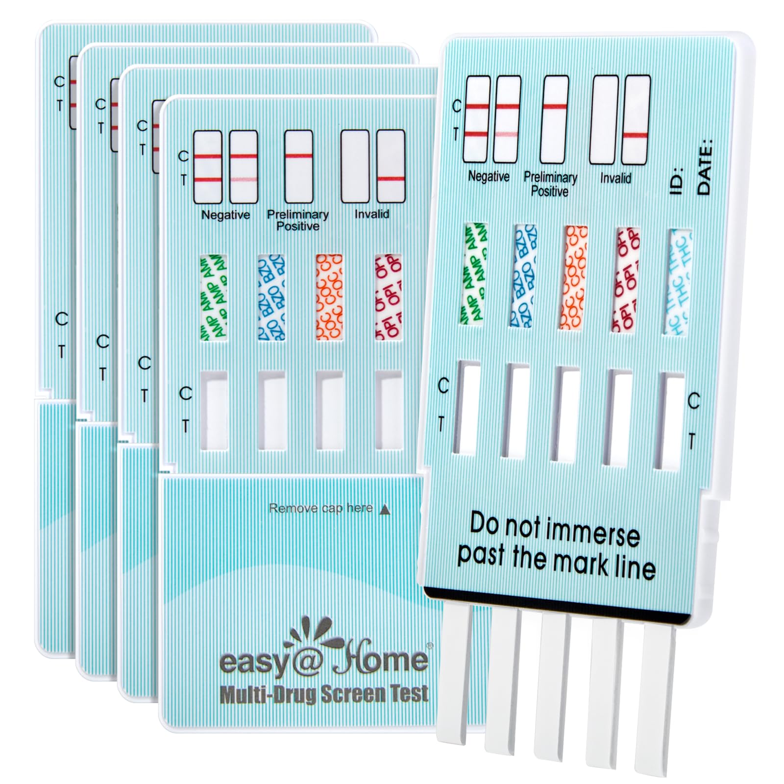 Easy@Home 5-Panel Urine Drug Test Kit 5 Pack packaging