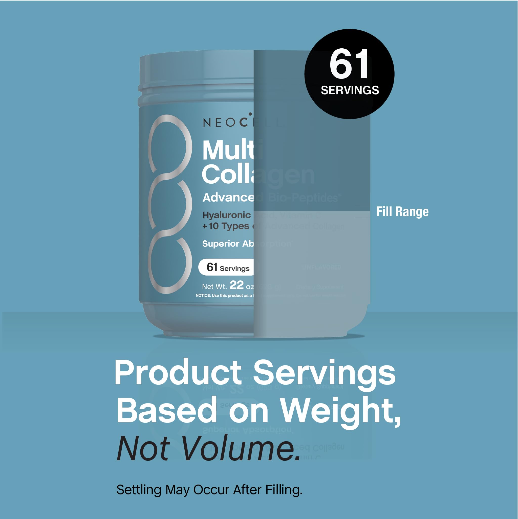 Collagen powder easily mixes into tea or smoothie