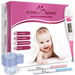 Easy@Home Ovulation Test Kit with 50 ovulation strips and 20 pregnancy tests