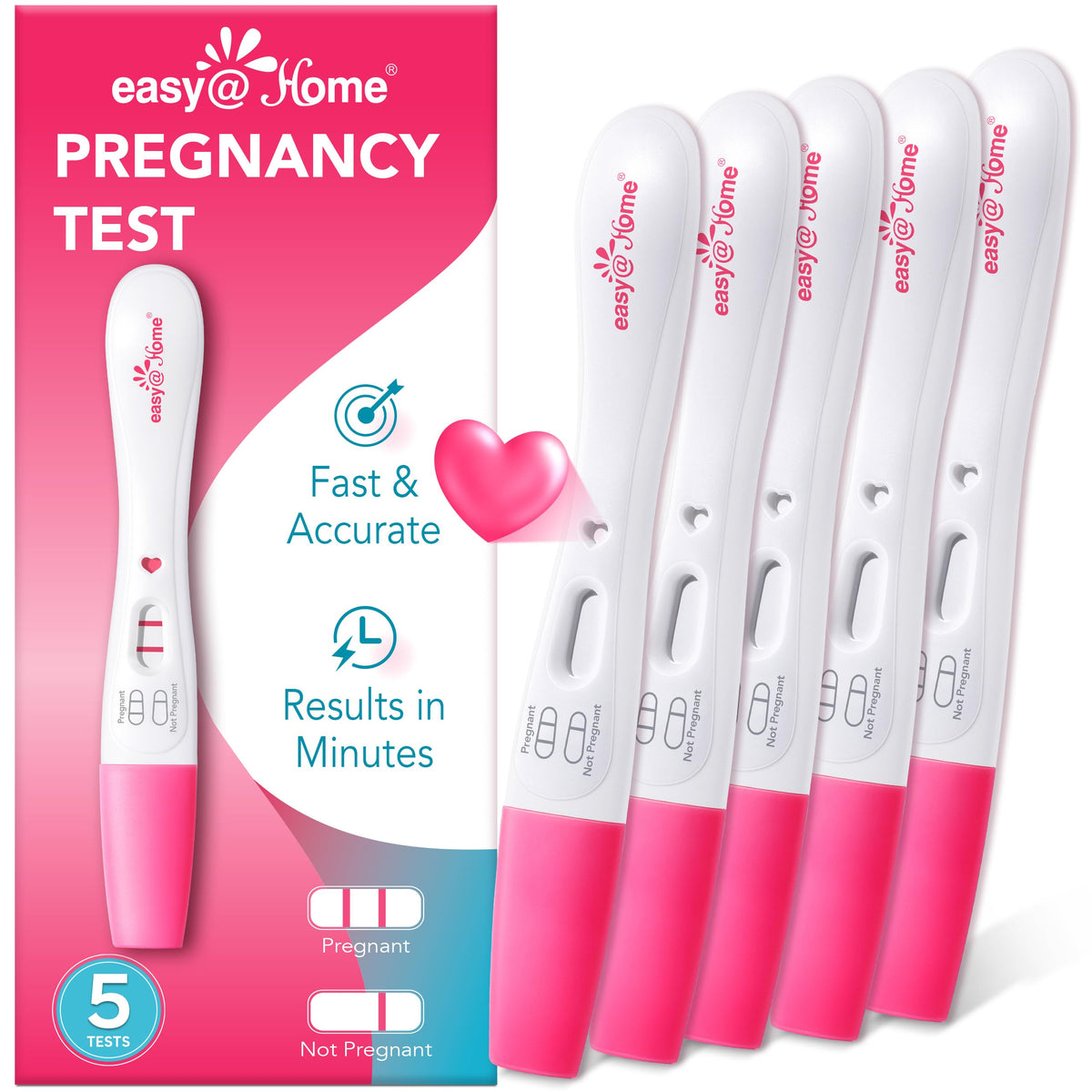 Product cover for Easy@Home 5-pack pregnancy tests