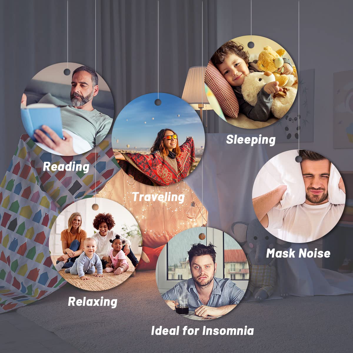EasyHome Sleep Sound Machine travel-friendly compact design for on-the-go use.