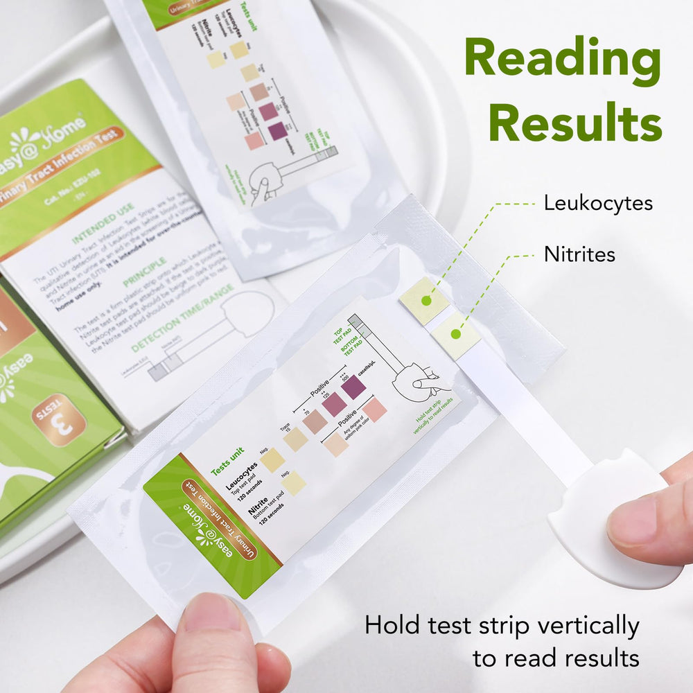 Leukocytes and nitrites indicators on the test strip