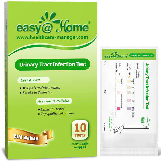Easy@Home UTI Test Strips 10-Pouch packaging