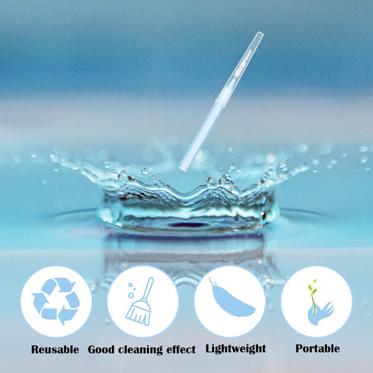 Interdental brush toothpicks in green for dental cleaning