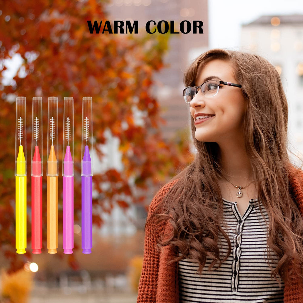 Interdental brush toothpick in green color