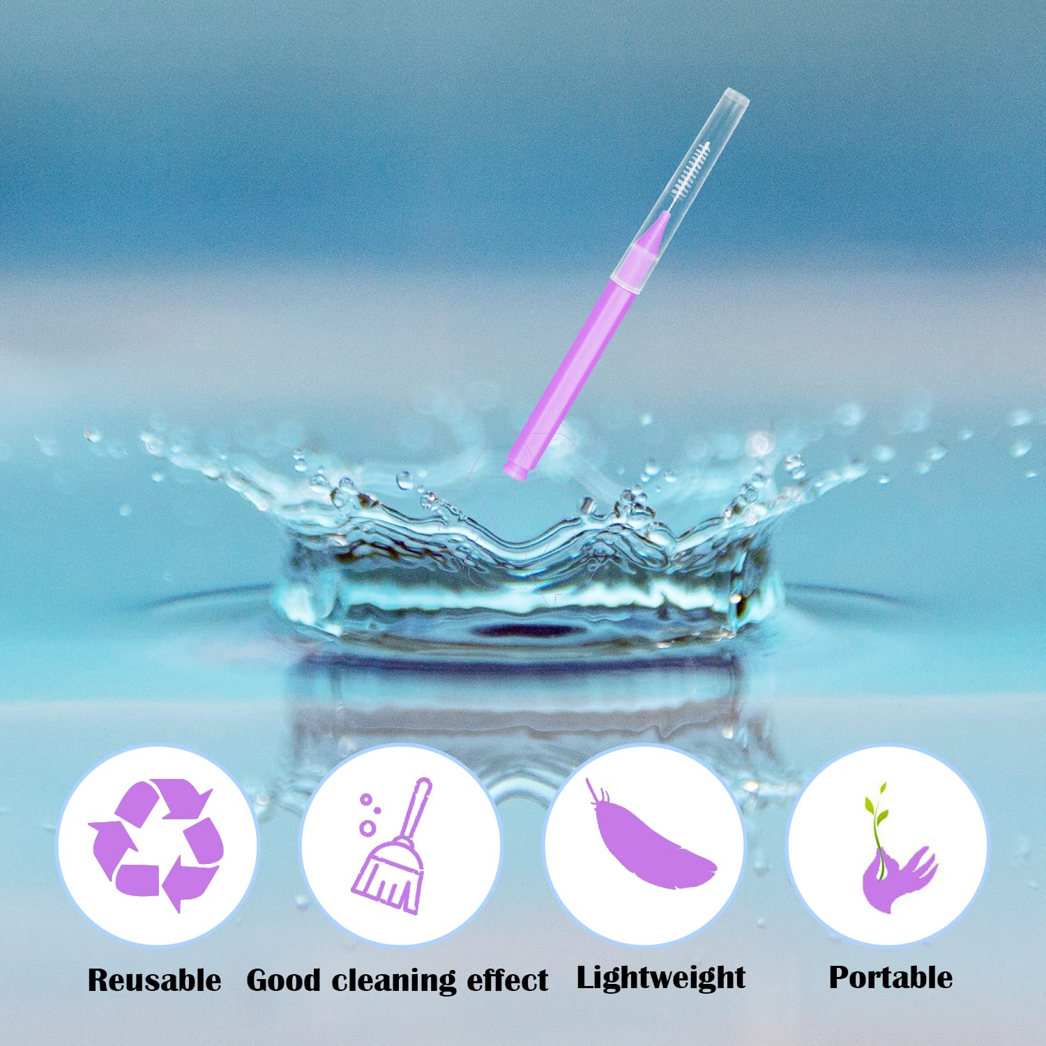 Interdental brush toothpick in orange color