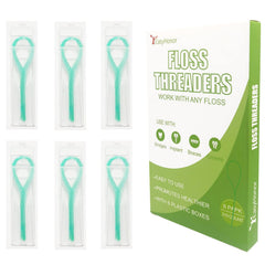 Box of EasyHonor green dental floss threaders 210-count 6-pack