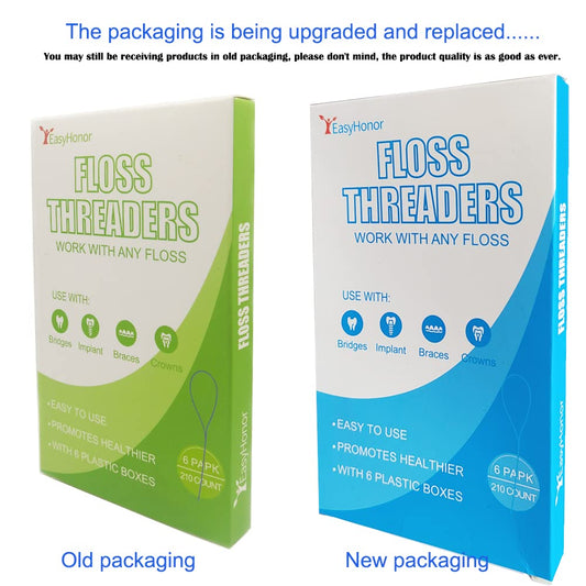 Six-pack EasyHonor floss threaders with hygienic carrying case