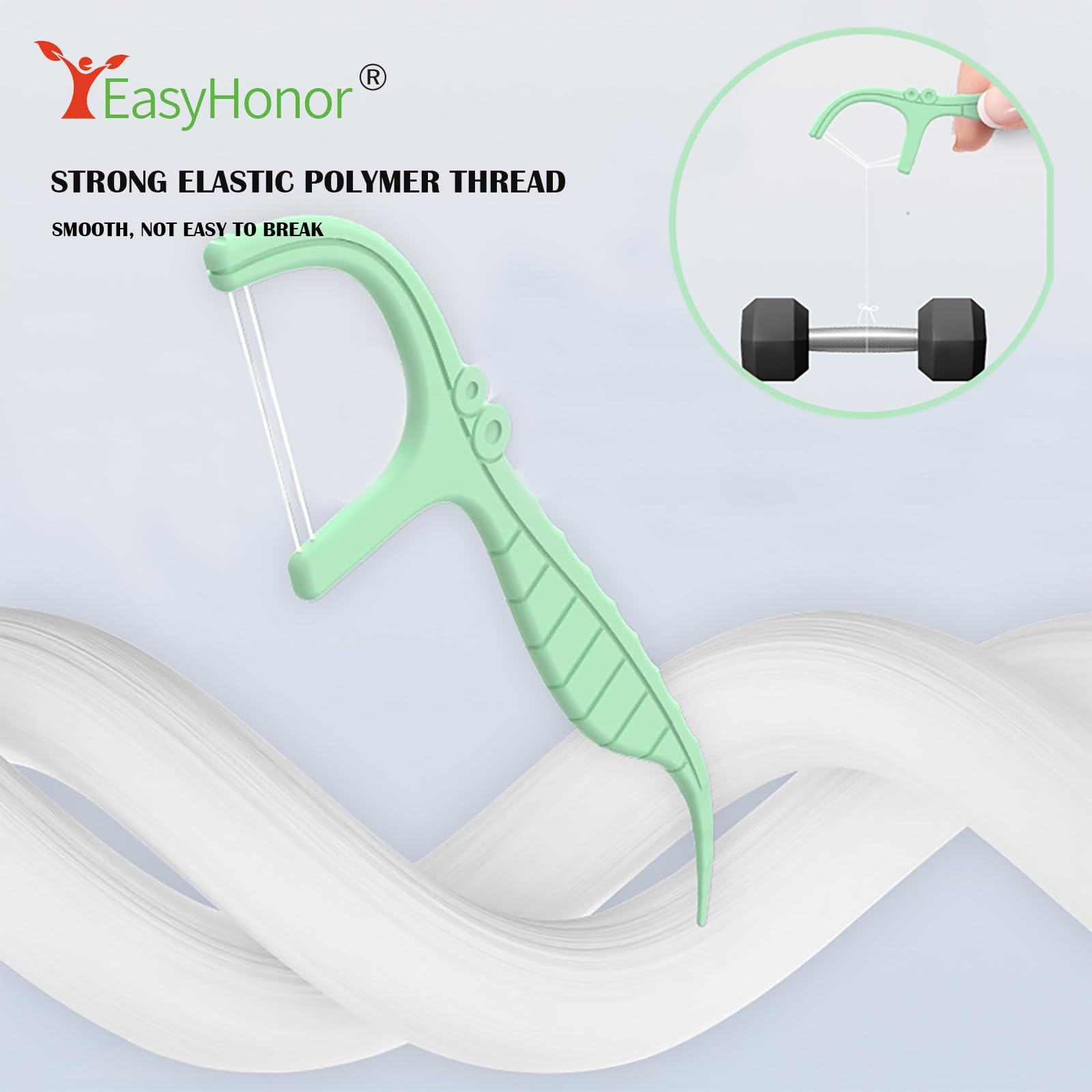 2-in-1 floss pick and toothpick function