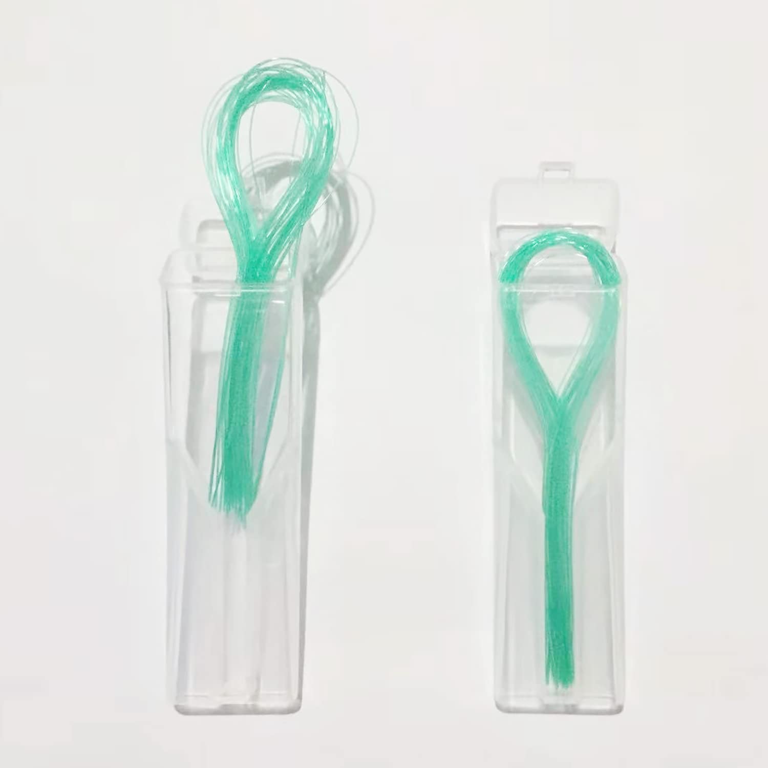 Green nylon floss threaders 300-count total