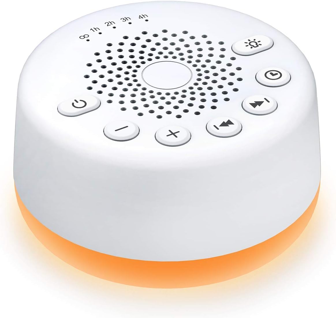 Easysleep white noise machine compact size on bedside table for travel-friendly sleep support