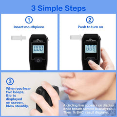 Easy@Home Breathalyzer color backlit numeric display