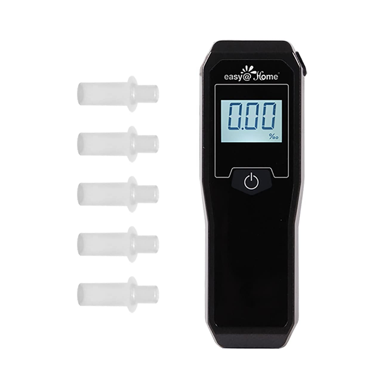 Front view of Easy@Home Breathalyzer with color backlit display