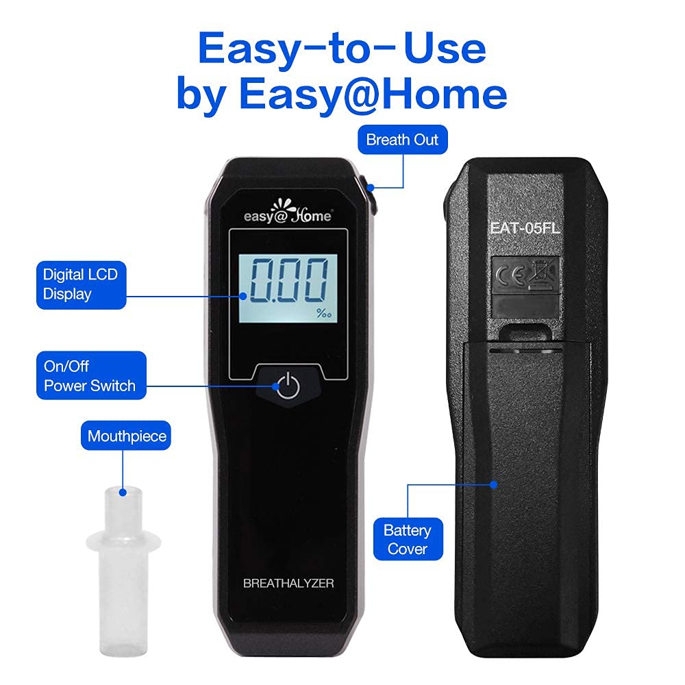 Side profile of Easy@Home Breathalyzer showing compact design