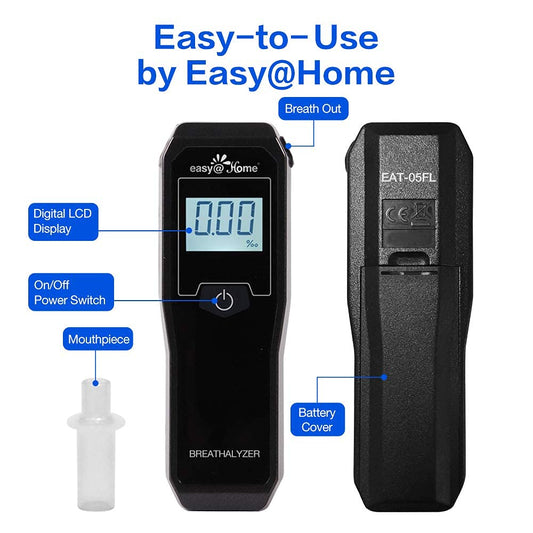 Side profile of Easy@Home Breathalyzer showing compact design