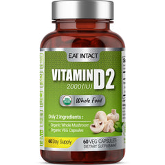 Product bottle and label for EAT INTACT Vegan Vitamin D 2000 IU