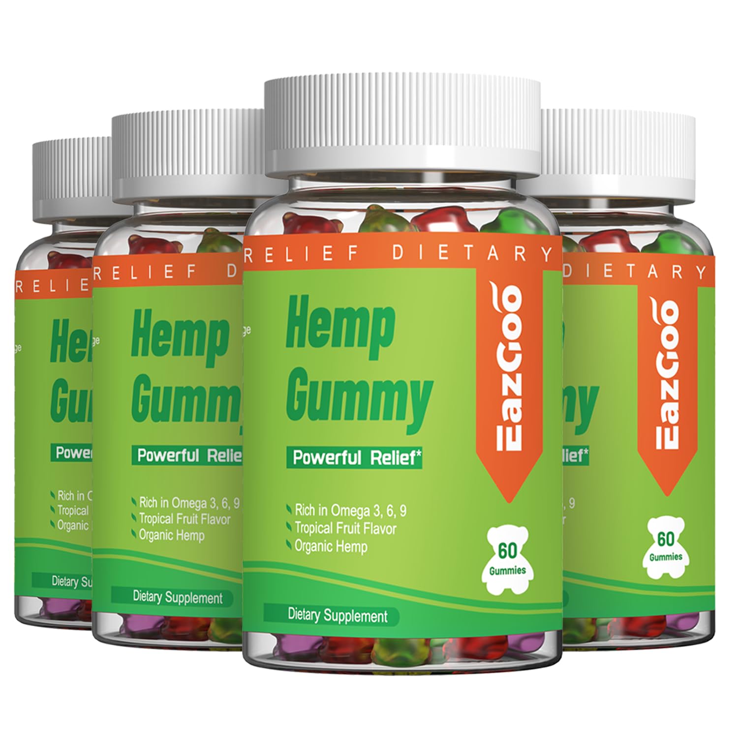 EAZGOO Hemp Gummies bottle front view